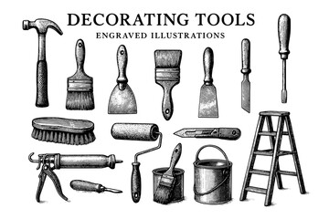 Craftsmanship and creativity on display with an array of vintage decorating tools for artistic pursuits