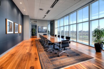 Obraz premium Empty meeting room in modern minimalist style