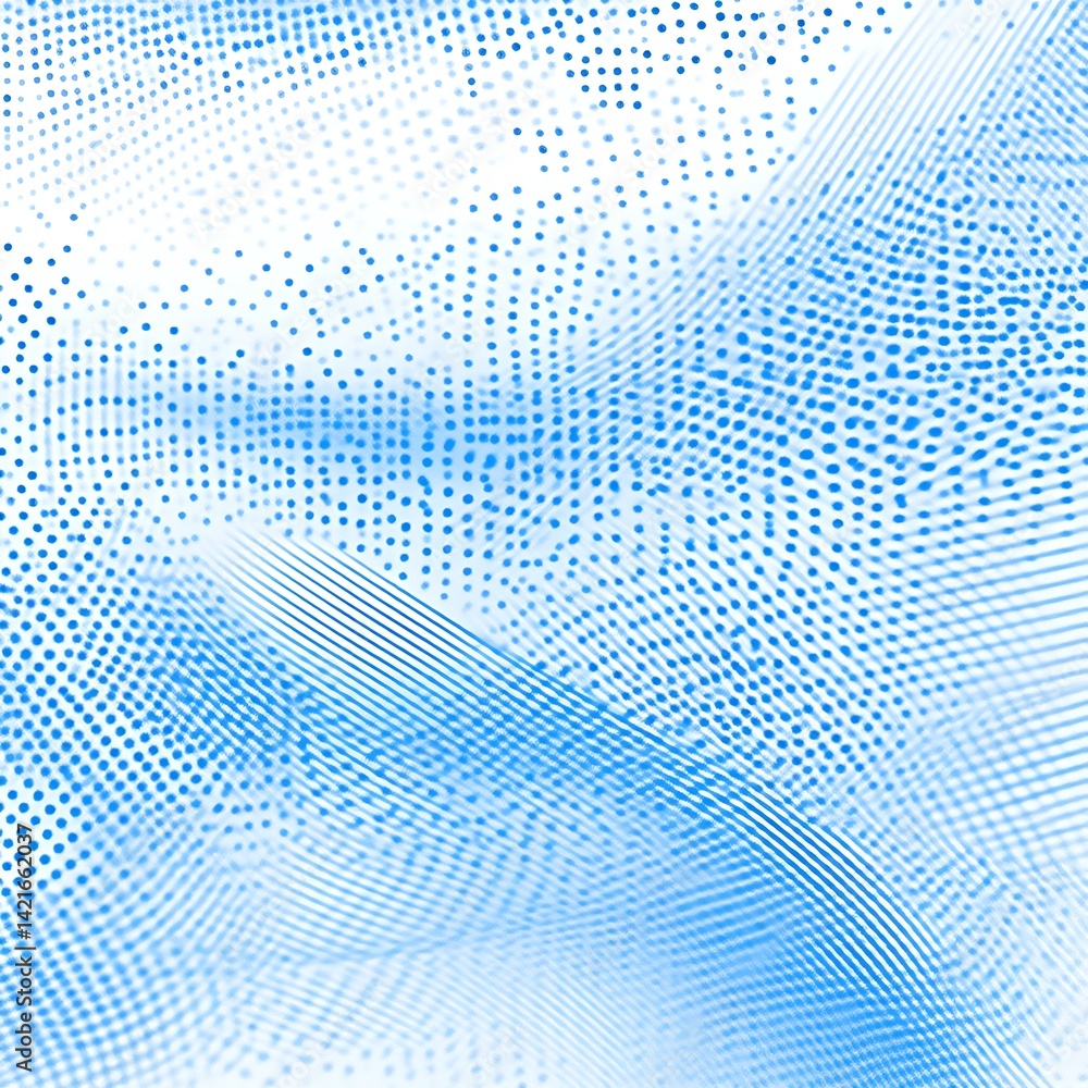 Poster abstract digital design with flowing lines and dots. a blend of geometric shapes and textures create