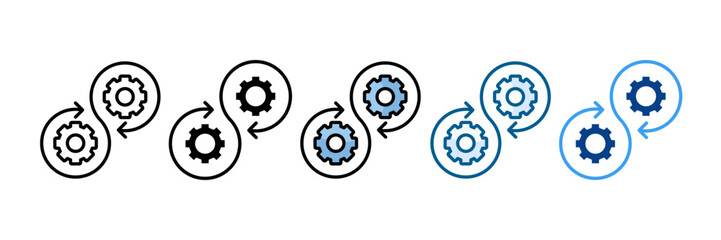 Devops Icon Set Multiple Style Collection