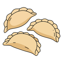 pierogi dumpling food snack traditional canada flat color vector illustration template design