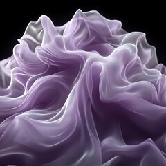 Obraz premium Abstract draped fabric design. A soft, flowing, and dynamic form, showcasing various folds and drapes of a delicate, lavender-toned fabric