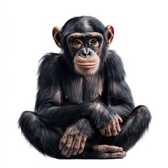 Fototapeta premium Photo of Bonobo resting monkey Isolated on white background, high quality