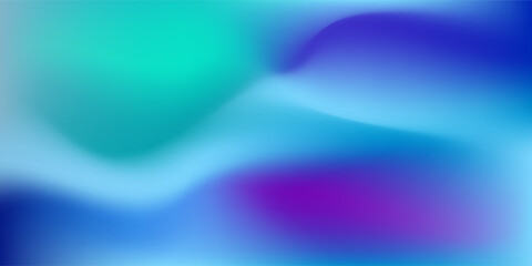 Abstract Blue and Green Gradient Background with Soft Blurred Shapes. walls and floor reflect neon lights. Vector EPS 10