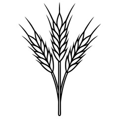 Fototapeta premium A black-and-white-drawing-of-a-barley-stalk 