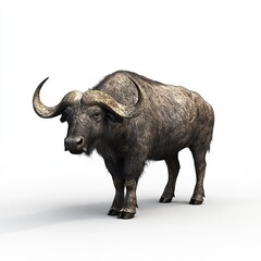Photo of Powerful Cape buffalo bull Isolated on white background