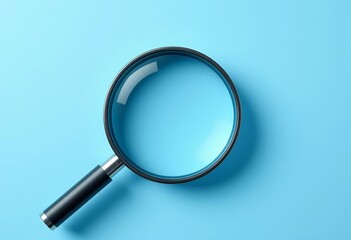 Simple flat icon of a magnifying glass, a zoom tool for search and discovery, interface, button