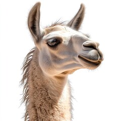 Obraz premium Photo of Standing Camel White Llama Isolated on white background