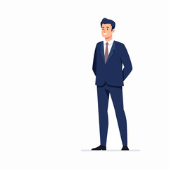 Smiling Businessman Character Illustration
