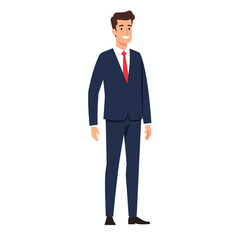 Smiling Businessman Character Illustration