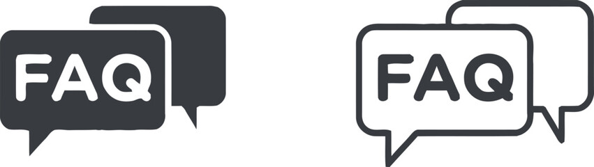 FAQ Icons: Minimalist Speech Bubble Designs for Information Graphics