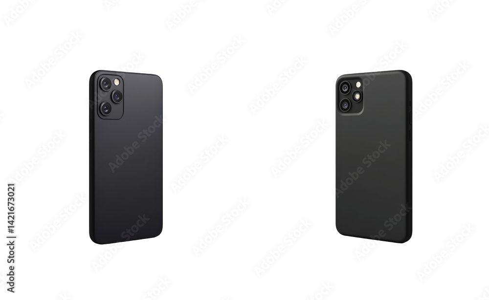 Poster sleek black smartphone with triple camera design and modern features for tech enthusiasts