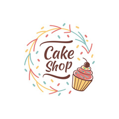 cake shop logo vector 
