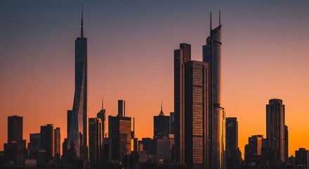 City Skyline at Sunset