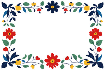 北欧風デザインの花と葉で彩られたナチュラルフレーム | Nordic Style Floral and Leaf Natural Frame