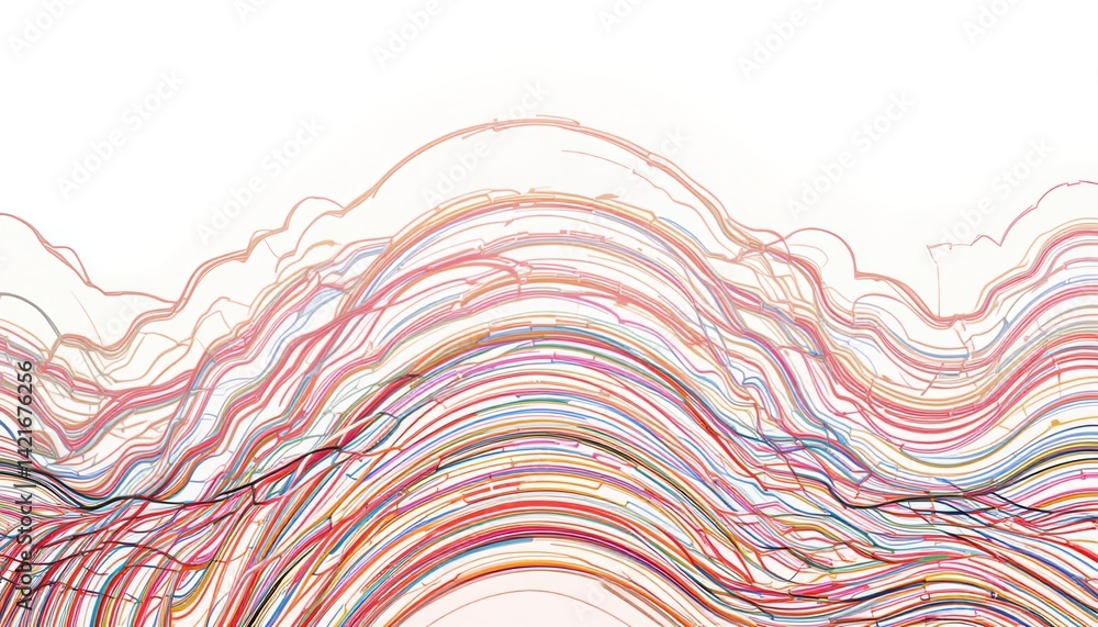 Poster dynamic abstract lines creating visual flow digital art modern design minimalist environment top-dow