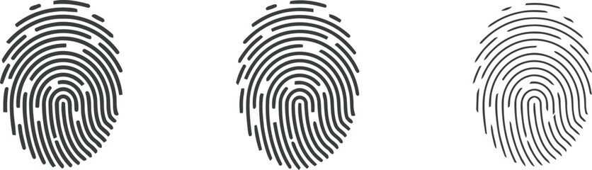 Fingerprint Icons: Minimalist Line Art for Biometric and Security Graphics