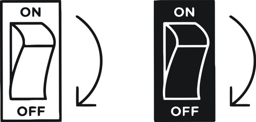 Toggle Switch Icons: Minimalist Line Art for On/Off Control Graphics