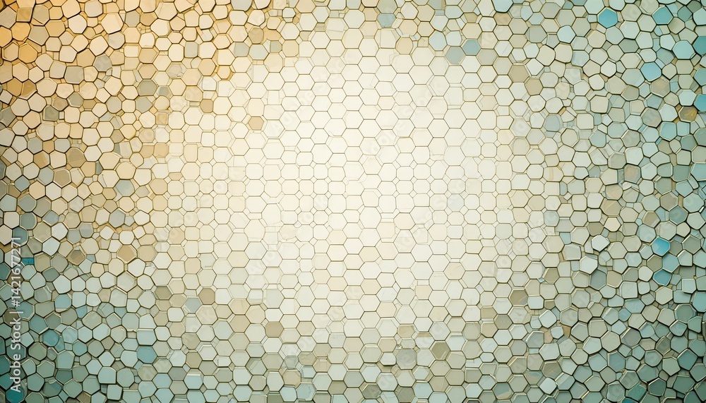 Poster abstract hexagonal pattern design digital space graphic artwork modern aesthetic top-down view visua