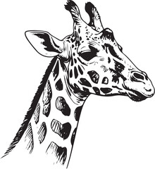 giraffe head isolated on white