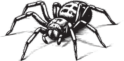 spider hand draw with black color eps vector
