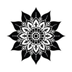 indian floral henna inspired pattern vector art silhouette