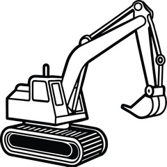 Excavator silhouette vector 