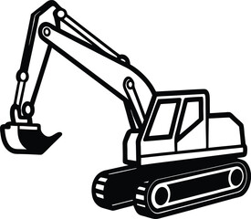 Excavator silhouette vector 