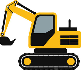 Excavator silhouette vector 