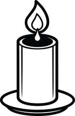 candle line art silhouette vector illustration 