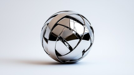 silver ball on white background