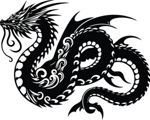 Japanese Sea Dragon Leviathan Design With Majestic Serpent Features and Mythic Power