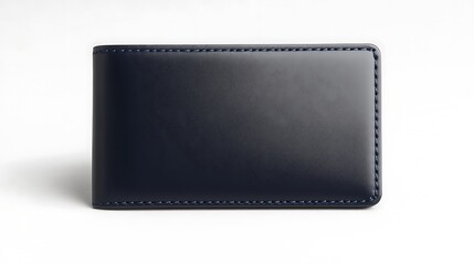 A Navy Blue Leather Wallet With Subtle Stitching