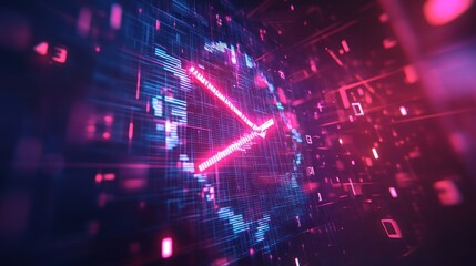 Fototapeta premium Digital clock, futuristic technology, abstract design