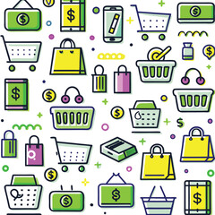 Shopping Icons Pattern