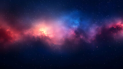 Cosmic Nebula with Red, Blue, and Pink Hues