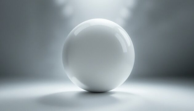 Dynamic white sphere displaying motion studio setting 3d animation minimalistic environment close-up view contemporary design concept