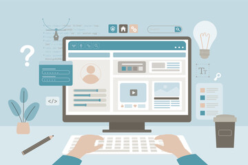 Application development and ui ux design. tools on webpage. coder build or develop of interface design for app or web. User customizating profile in social media.