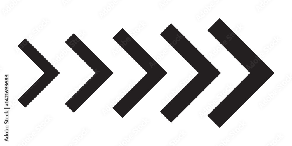 Poster dynamic moving arrow icon. arrow icons group. set of colorful arrows symbols with blend effect. chev