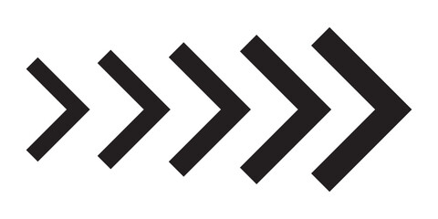 Dynamic Moving Arrow Icon. Arrow icons group. Set of colorful arrows symbols with blend effect. Chevron symbols. Vector isolated on white background. Eps 10