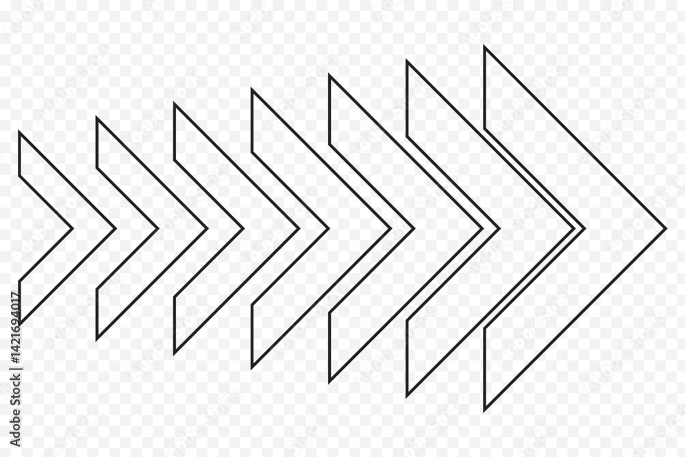 Poster dynamic moving arrow icon. chevron arrow icon. moving arrows icon. blend effect, pointer, speed dire