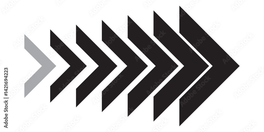 Poster dynamic moving arrow icon. chevron arrow icon. moving arrows icon. blend effect, pointer, speed dire