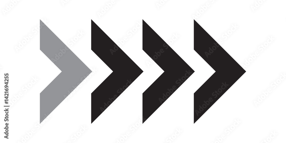 Poster dynamic moving arrow icon. chevron arrow icon. moving arrows icon. blend effect, pointer, speed dire