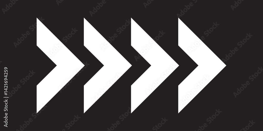 Poster dynamic moving arrow icon. chevron arrow icon. moving arrows icon. blend effect, pointer, speed dire