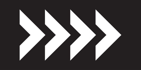 Dynamic Moving Arrow icon. Chevron arrow icon. Moving arrows icon. blend effect, pointer, speed direction, road caution, military, navigation sign isolated on white background. Dynamic moving arrow.