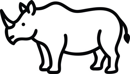 Rhinoceros line art 