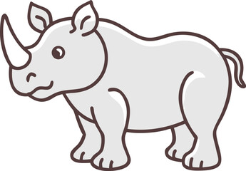 Rhinoceros line art 
