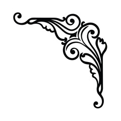 floral laurel wreath ornament in minimal line style