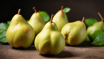 Delicious Ripe Pears Glimmering with Freshness
