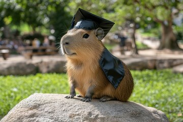 Capybara in Graduation Cap - Cute Animal Graduation